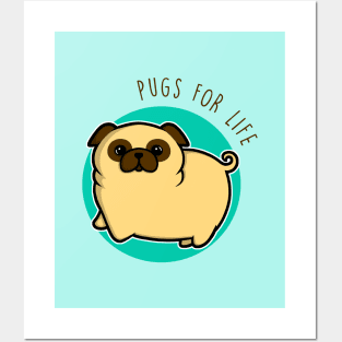 Pugs for life - fawn Posters and Art